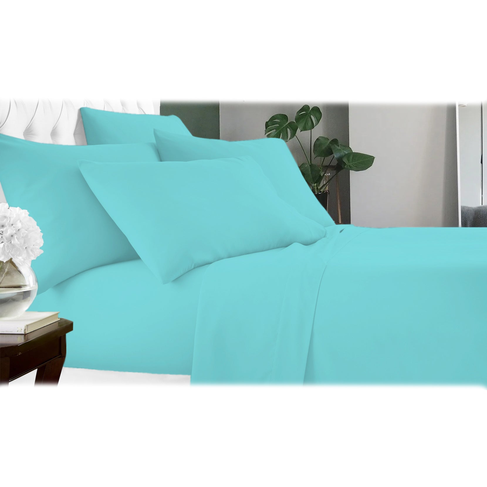 6-Piece: Luxury Home Cool Bamboo-Fiber Sheet Set Sky Blue __label2:BOGO 30% OFF __stock:200 Bedding refund_fee:1200