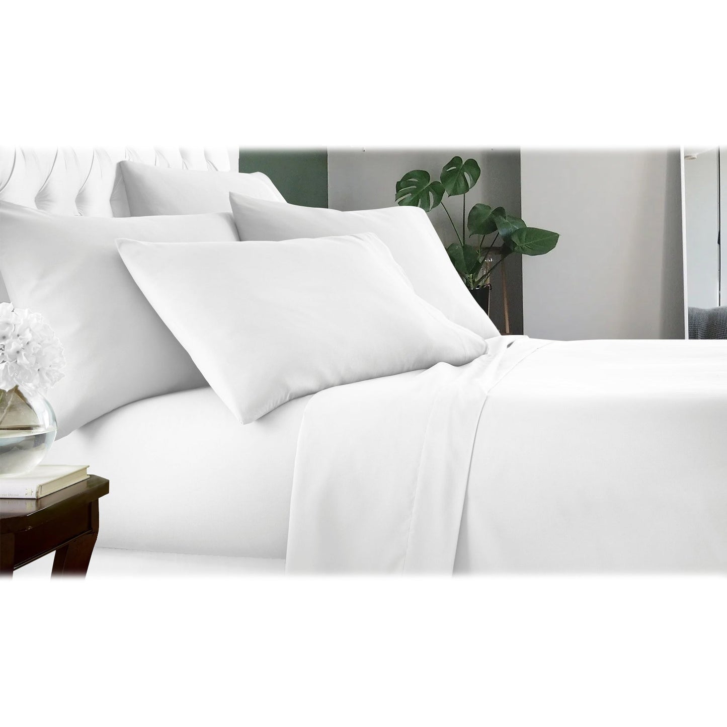 6-Piece: Luxury Home Cool Bamboo-Fiber Sheet Set White __label2:BOGO 30% OFF __stock:200 Bedding refund_fee:1200