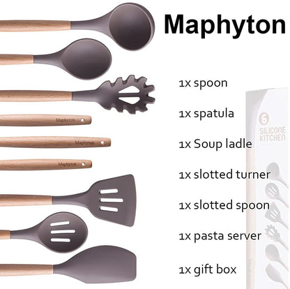 6-Piece: Maphyton Nonstick Silicone Cooking Utensils Set __stock:200 Kitchen & Dining refund_fee:1200