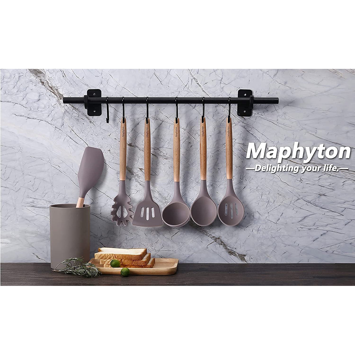 6-Piece: Maphyton Nonstick Silicone Cooking Utensils Set __stock:200 Kitchen & Dining refund_fee:1200