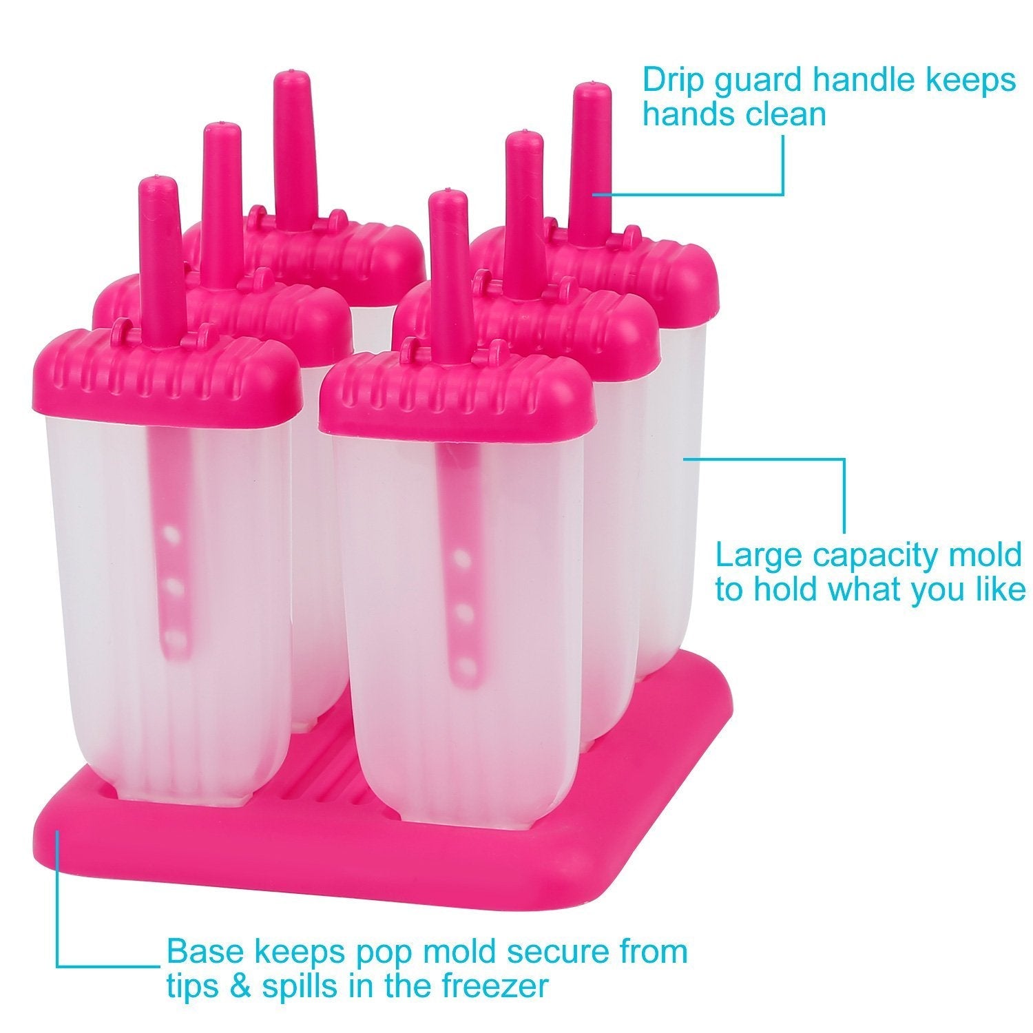 6-Piece: Popsicle Molds Reusable Ice Cream DIY Ice Pop Maker Kitchen & Dining refund_fee:800