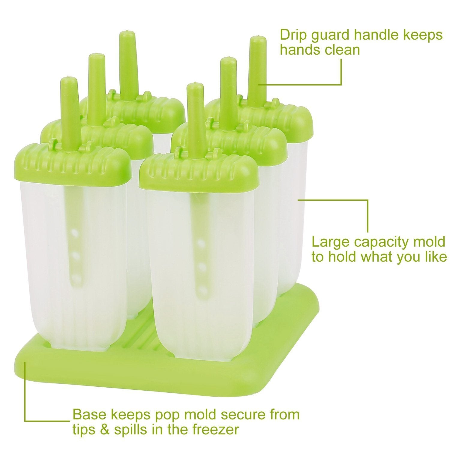 6-Piece: Popsicle Molds Reusable Ice Cream DIY Ice Pop Maker Kitchen & Dining refund_fee:800