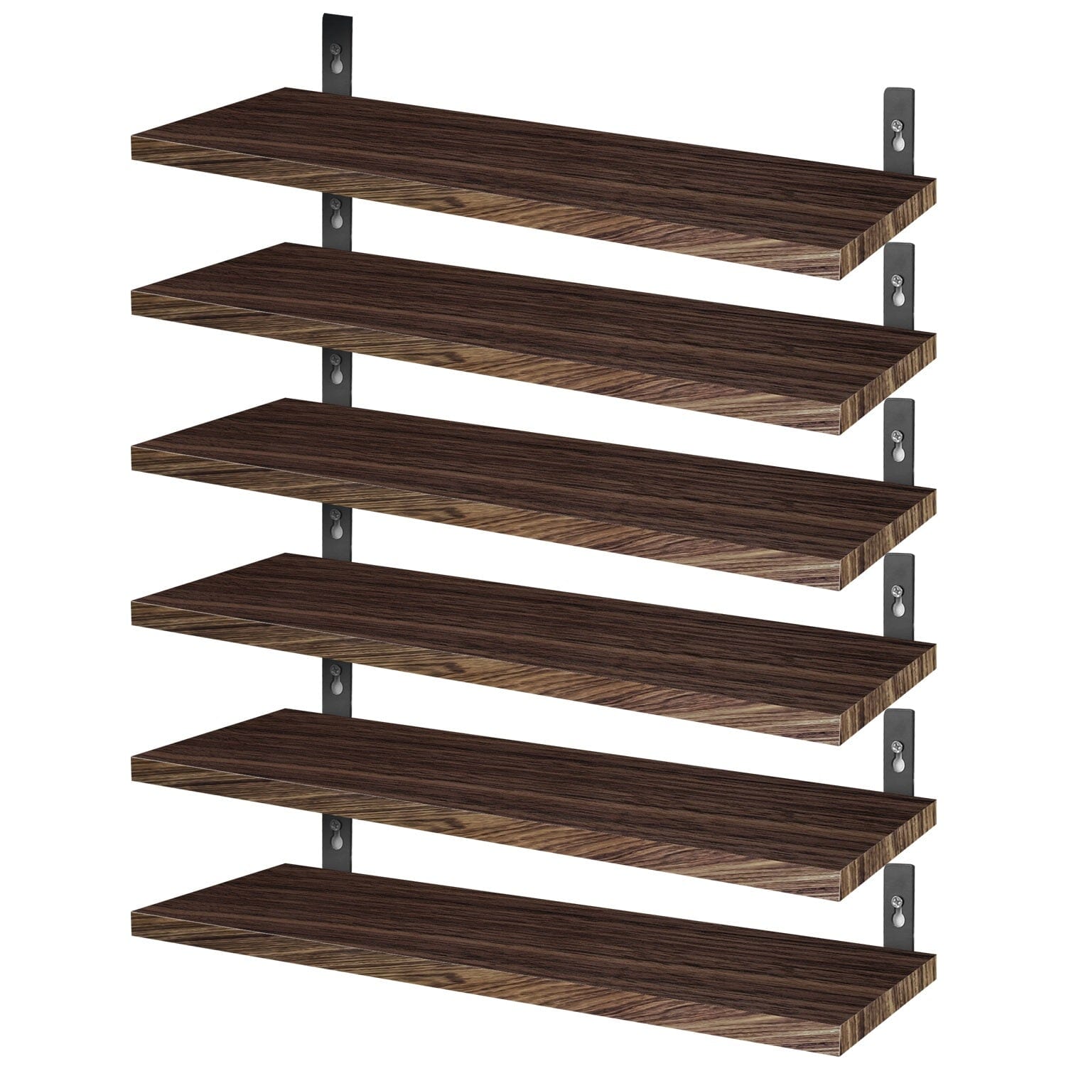 6-Piece Set: Wall Mounted Shelve Wood Storage Metal Bracket Display __stock:50 Closet & Storage refund_fee:1800