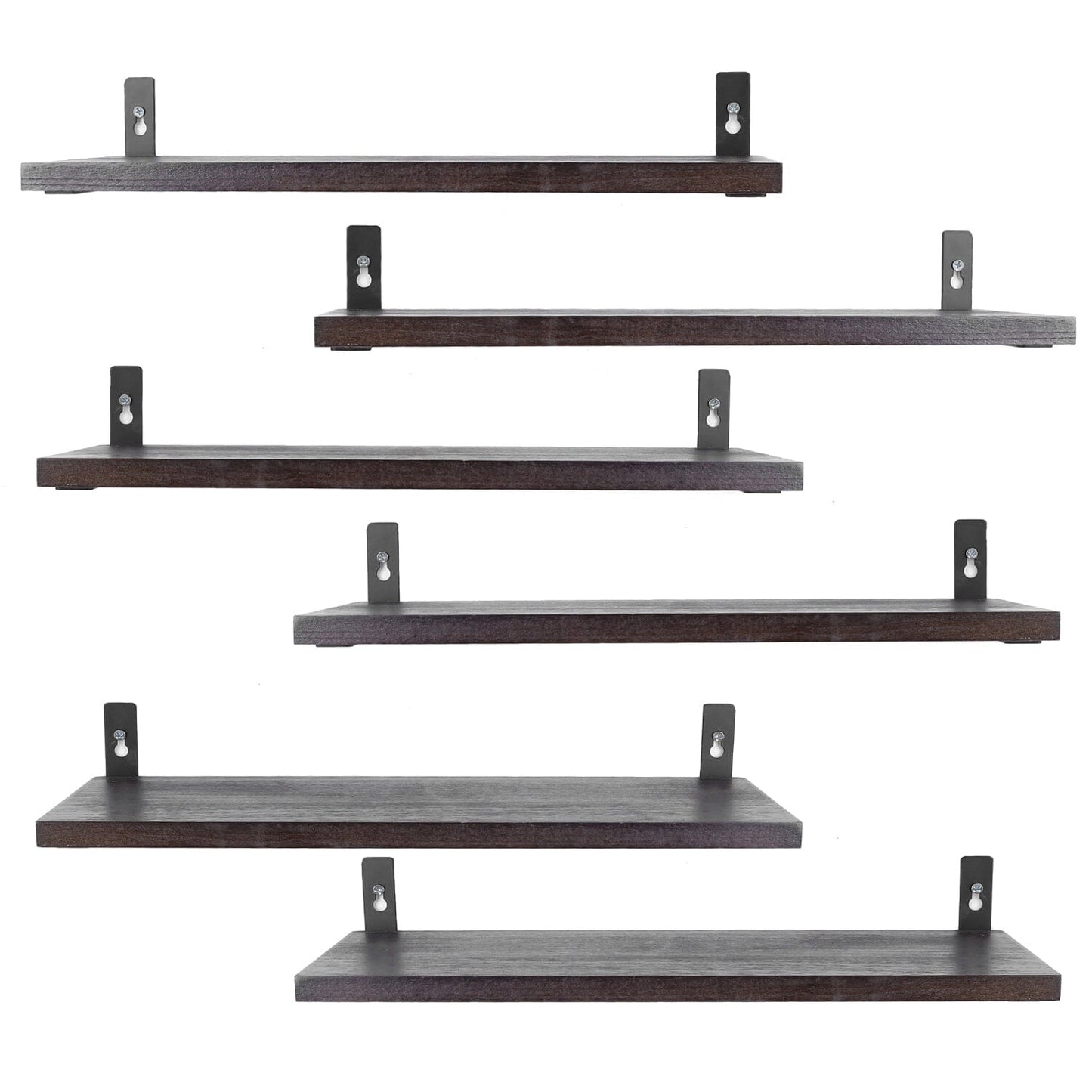 6-Piece Set: Wall Mounted Shelve Wood Storage Metal Bracket Display __stock:50 Closet & Storage refund_fee:1800