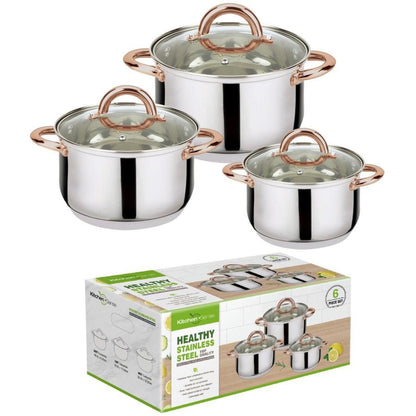 6-Piece: Stainless Steel Casserole Set Kitchen & Dining refund_fee:1800