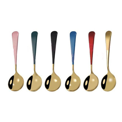 6-Piece: Stainless Steel Spoon Gold __stock:100 Kitchen & Dining refund_fee:800