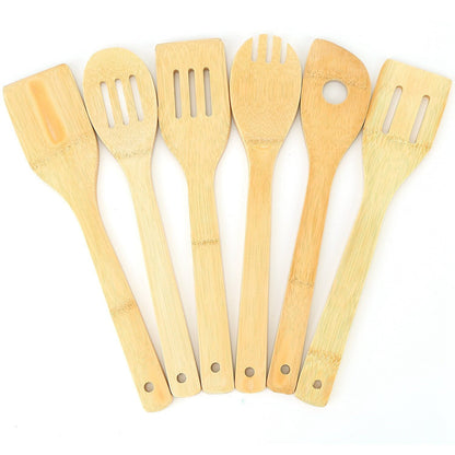 6-Pieces: Cooking Utensil Bamboo Wooden Spoons Kitchen & Dining refund_fee:800