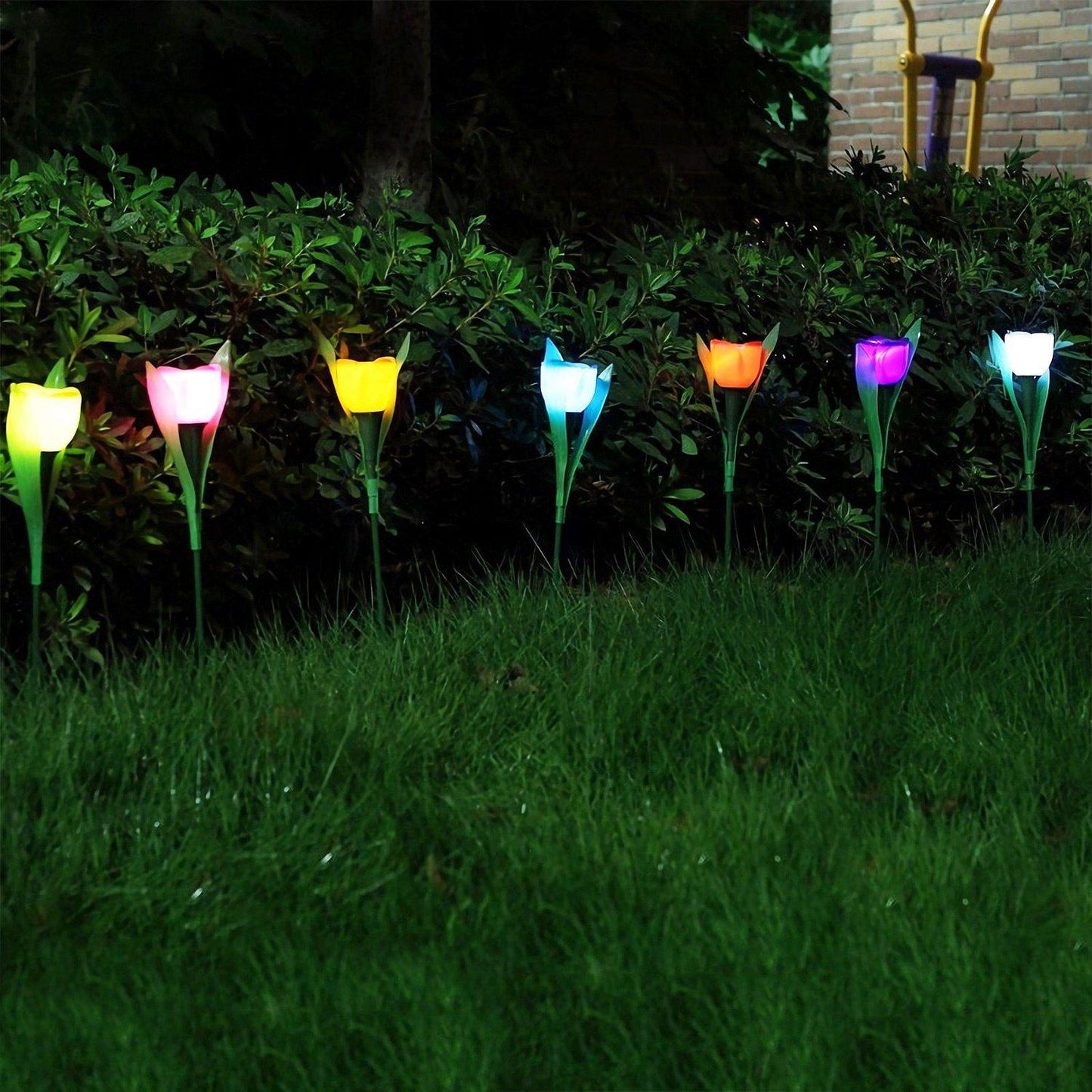 6-Pieces: Solar Garden Tulip Flower Lights Outdoor Lighting refund_fee:1200 Warranty