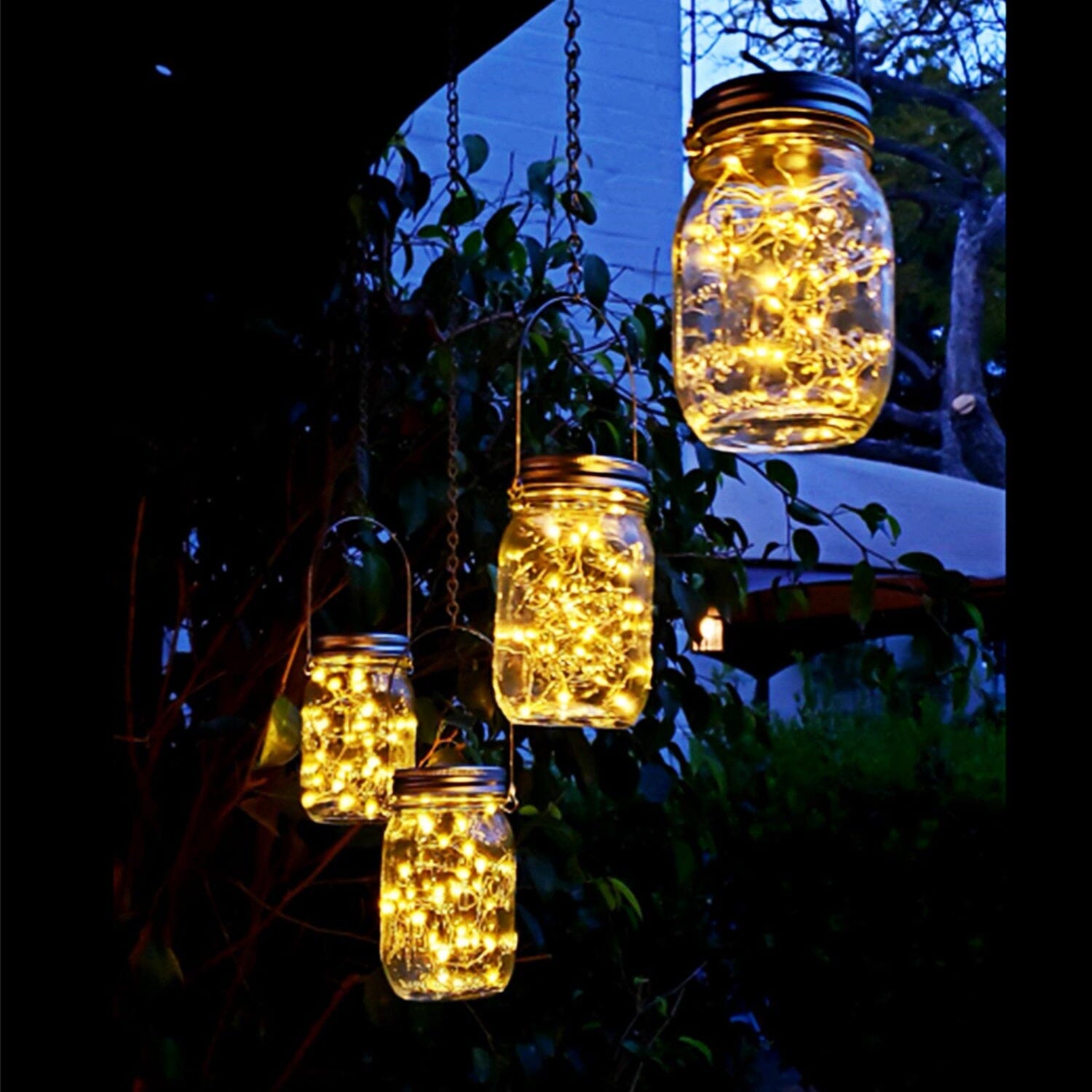 6-Pieces: Solar Powered Mason Jar Lid Lights 20 LEDs __stock:50 refund_fee:1200 String & Fairy Lights Warranty