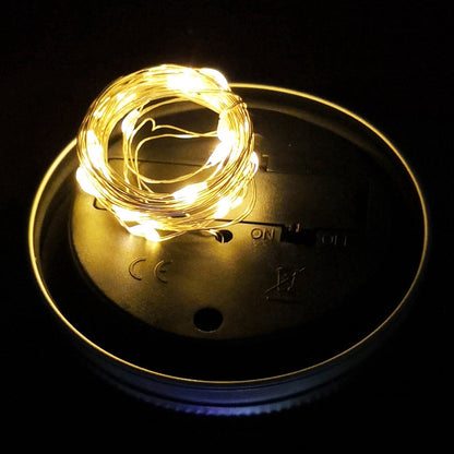 6-Pieces: Solar Powered Mason Jar Lid Lights 20 LEDs Warm White __stock:50 refund_fee:1200 String & Fairy Lights Warranty