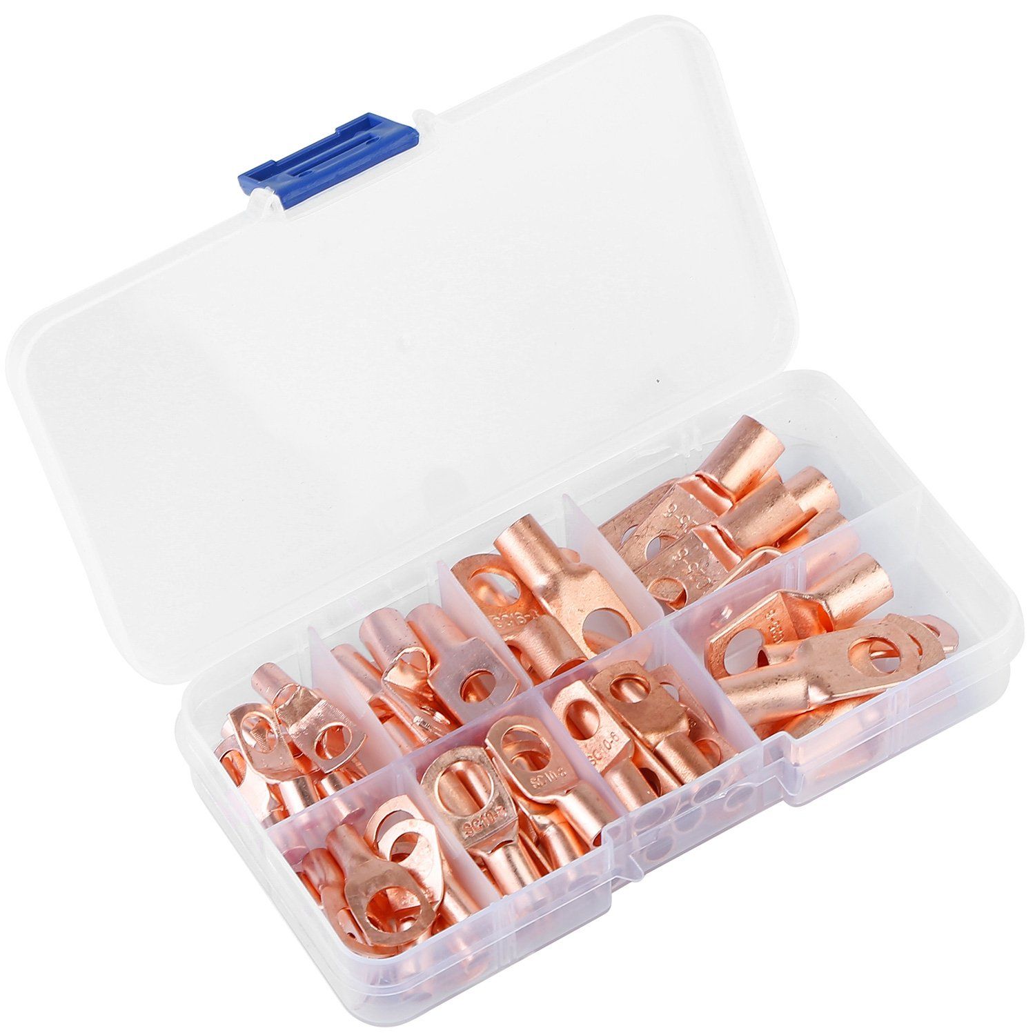 60-Piece: Battery Bare Copper Ring Lug Terminals Home Improvement Low stock refund_fee:1200