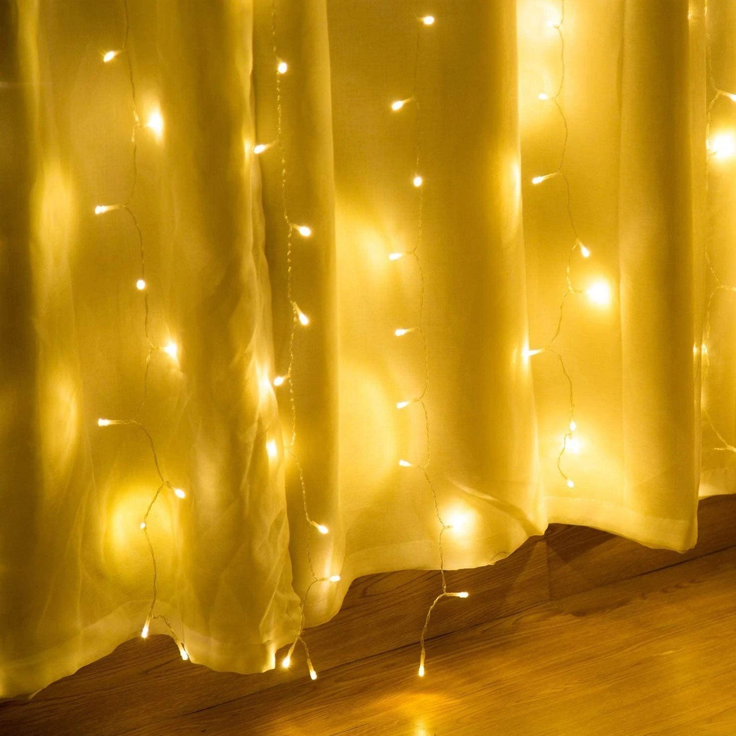 600 LED 9.8 x 19.6 FT. LED Curtain Lights with 8 Light Modes and Memory Function __stock:50 Holiday refund_fee:1200 String & Fairy Lights Warranty