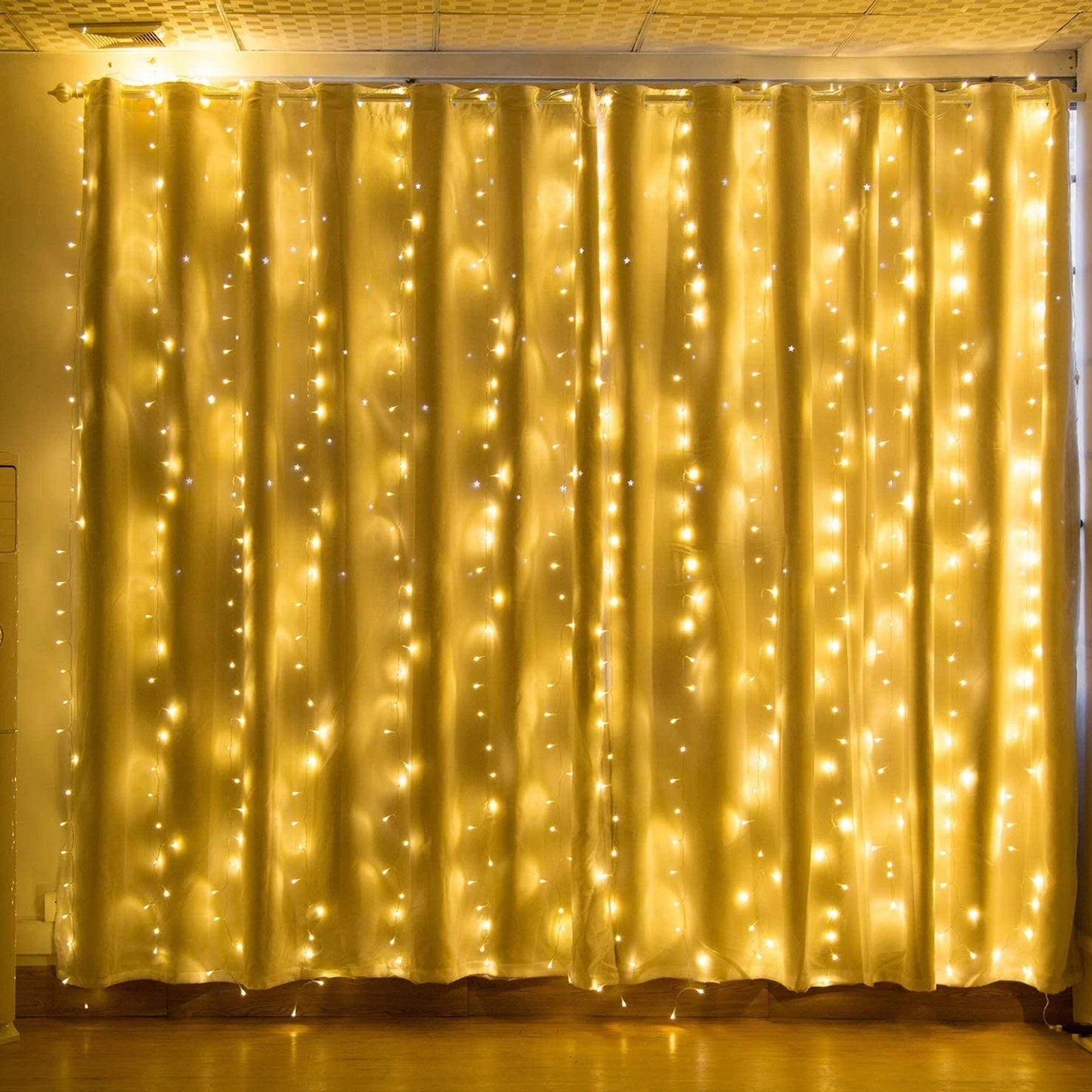 600 LED 9.8 x 19.6 FT. LED Curtain Lights with 8 Light Modes and Memory Function __stock:50 Holiday refund_fee:1200 String & Fairy Lights Warranty