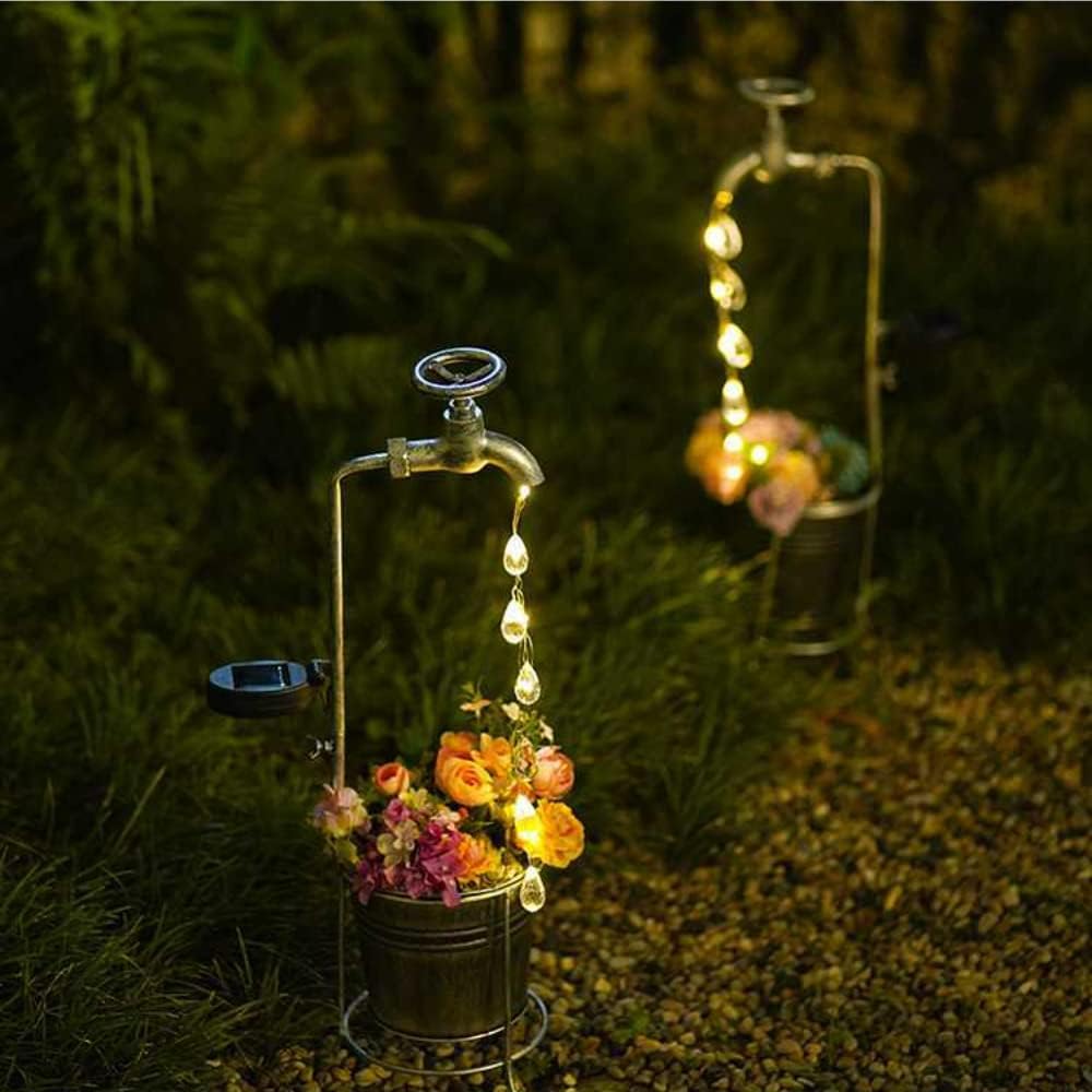 Solar Faucet Dripping Water Light