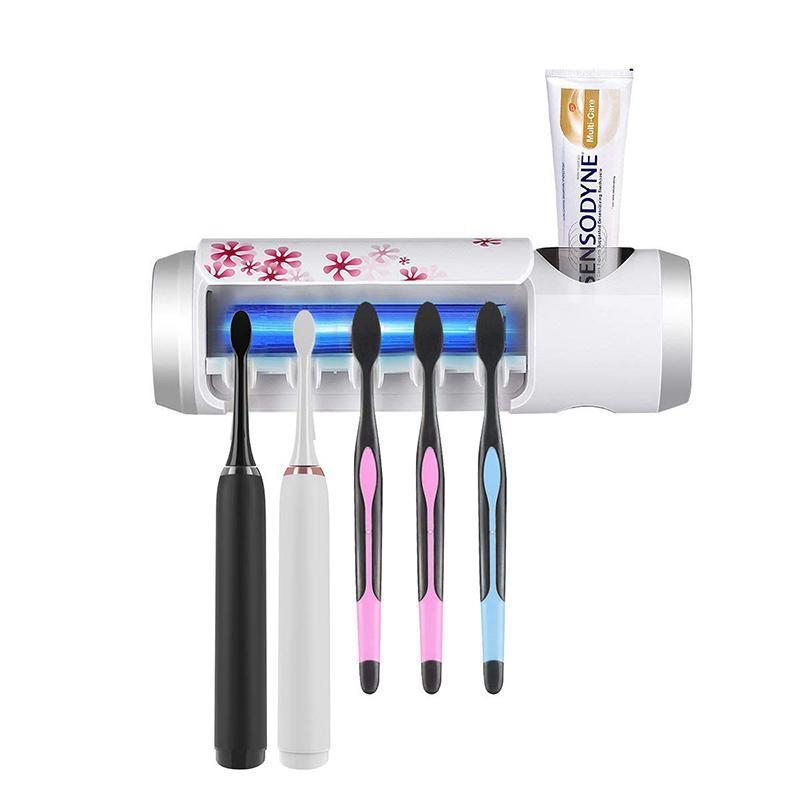 UV Toothbrush Holder(5 Toothbrushes Holding and Four Stickers Included) bathroom