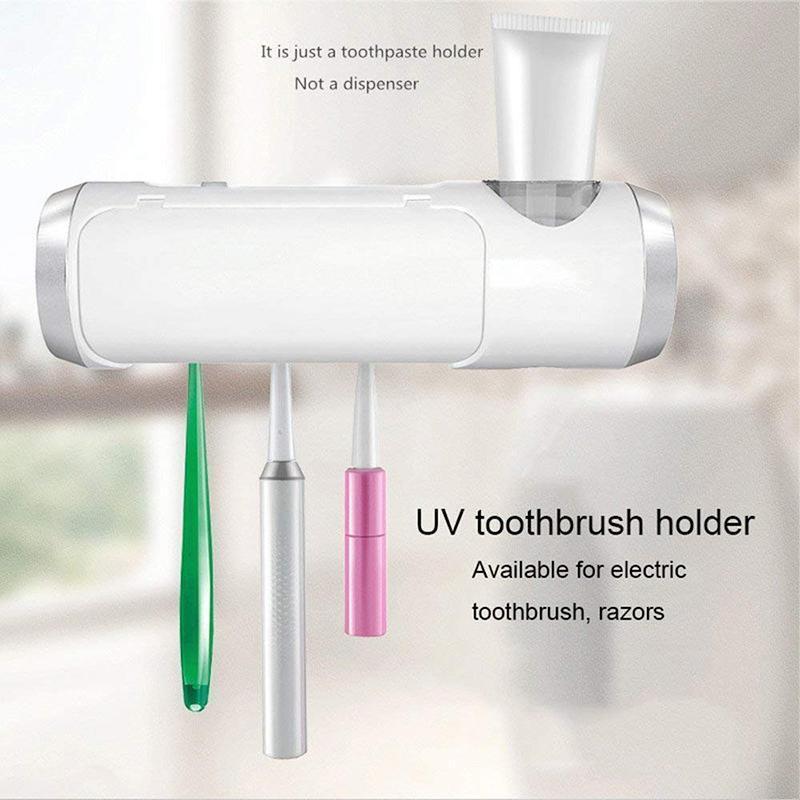 UV Toothbrush Holder(5 Toothbrushes Holding and Four Stickers Included) bathroom