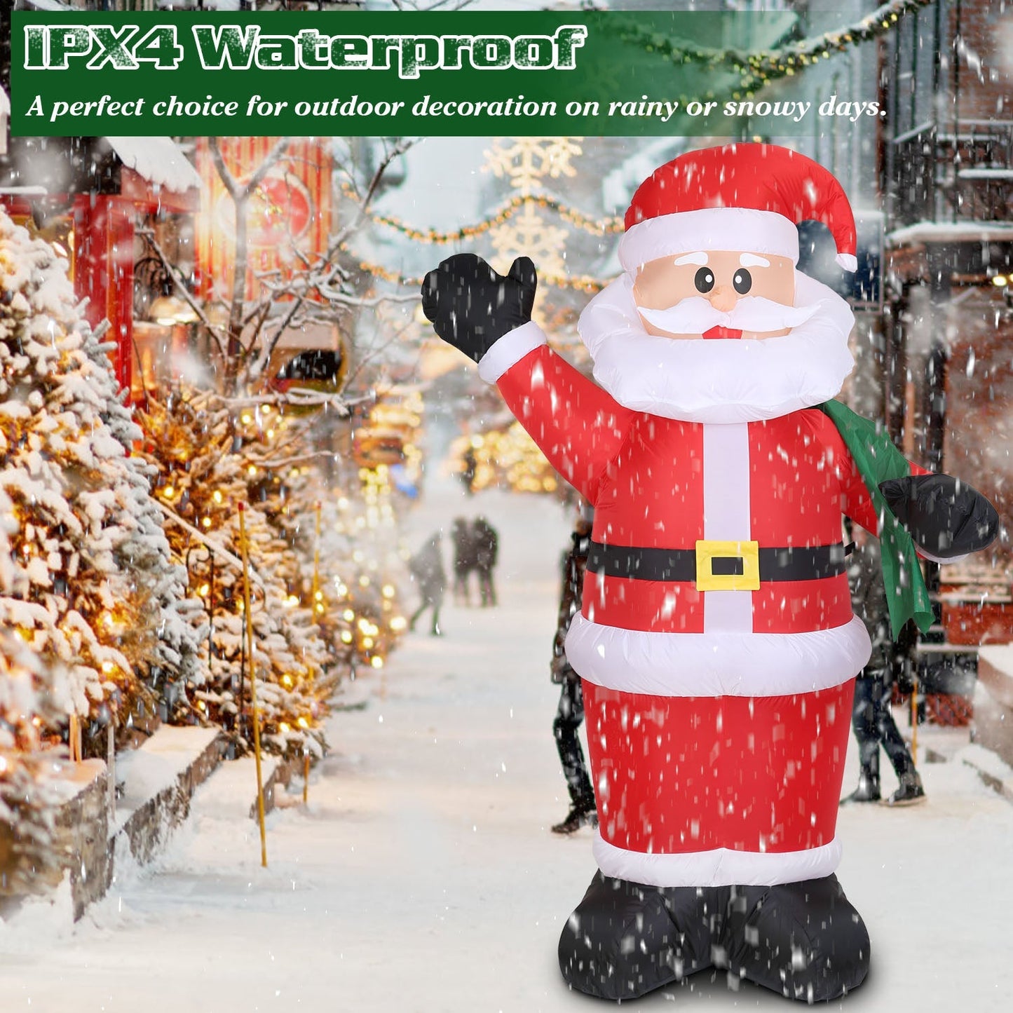 6.4ft Inflatable Christmas Giant Santa Claus __stock:50 Holiday Decor & Apparel refund_fee:1800