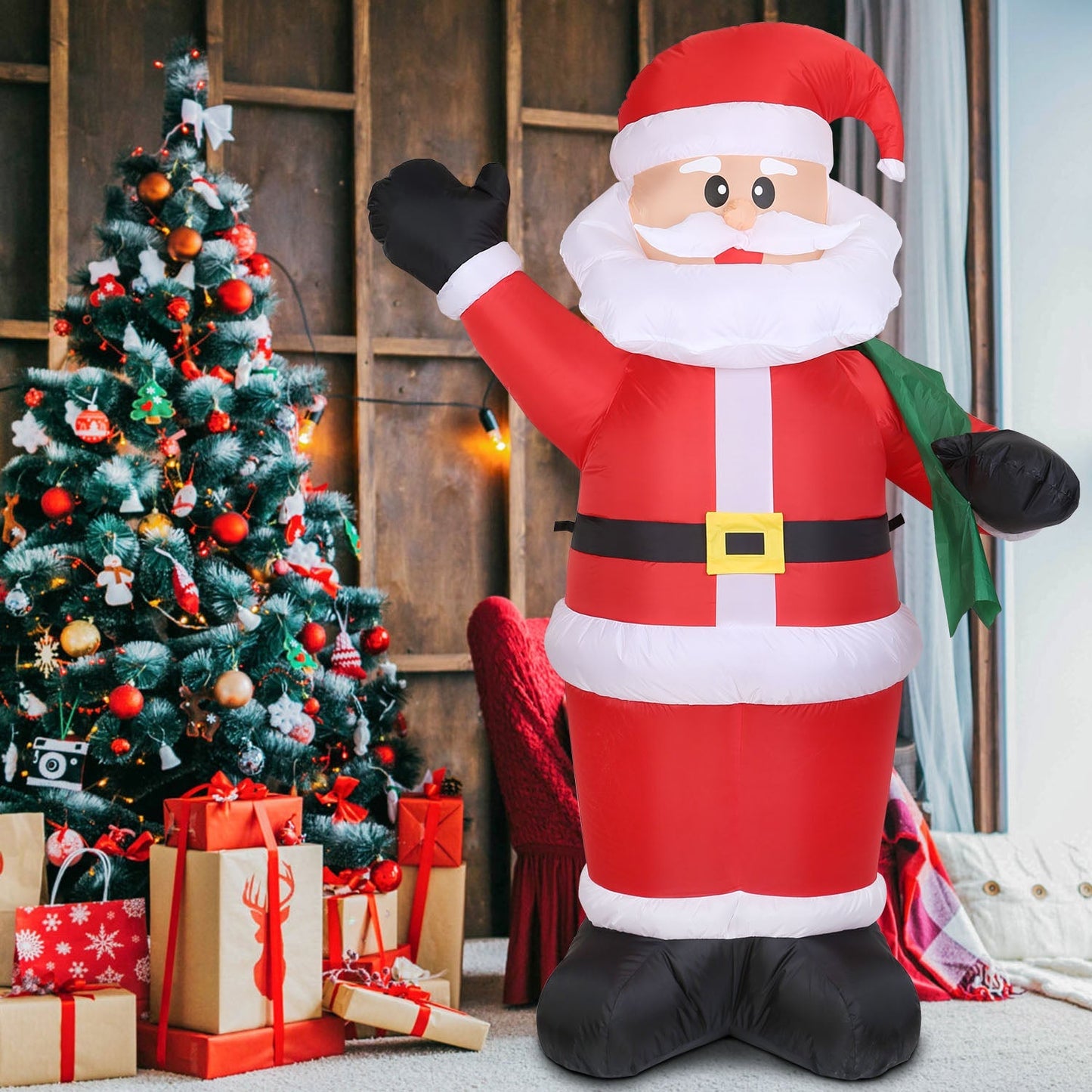 6.4ft Inflatable Christmas Giant Santa Claus __stock:50 Holiday Decor & Apparel refund_fee:1800