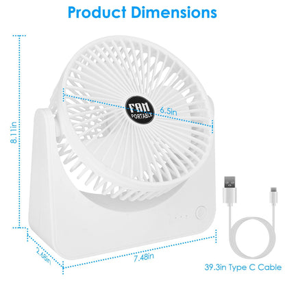 6.5" Desk Fan USB Powered 3 Speeds __stock:50 Household Appliances refund_fee:1200 Warranty