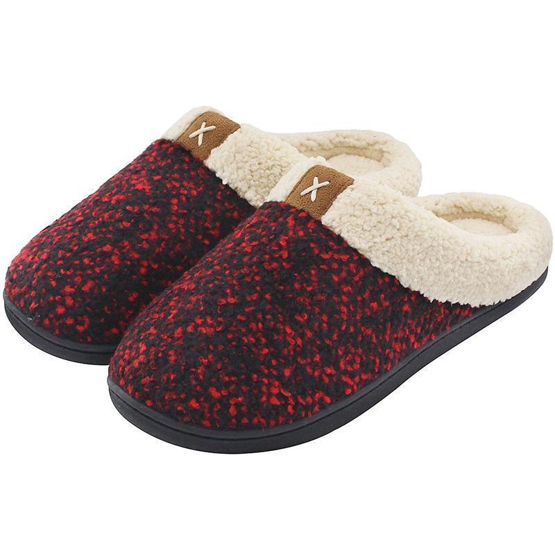 Women's Cozy Memory Foam Slippers red Bedding slippers