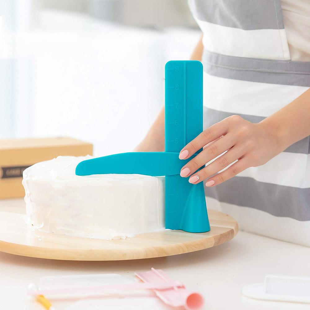 Adjustable Cake Cream Scraper blue kitchen Kitchen & Dining