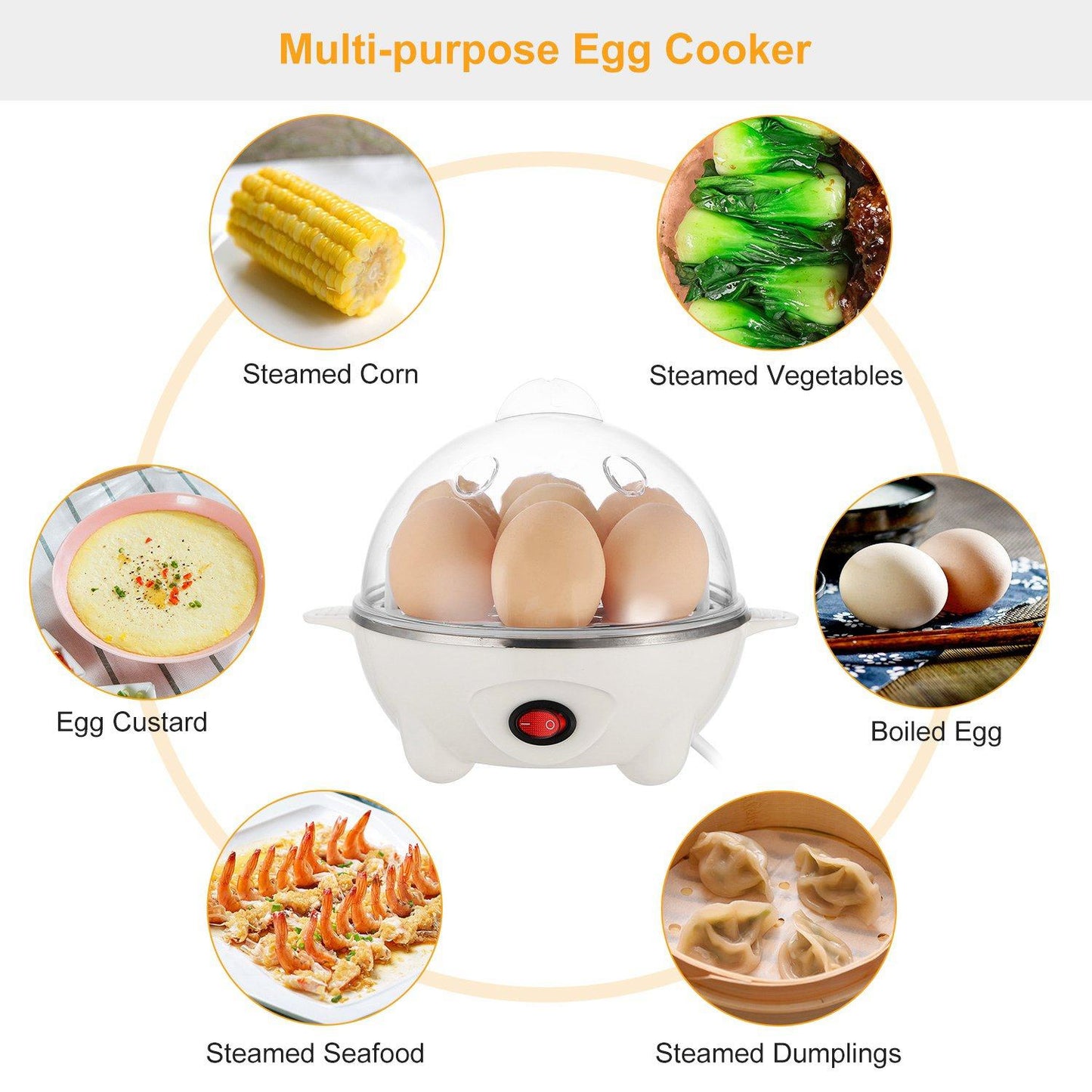 7 Capacity Electric Egg Cooker Kitchen & Dining Low stock refund_fee:1200 Warranty