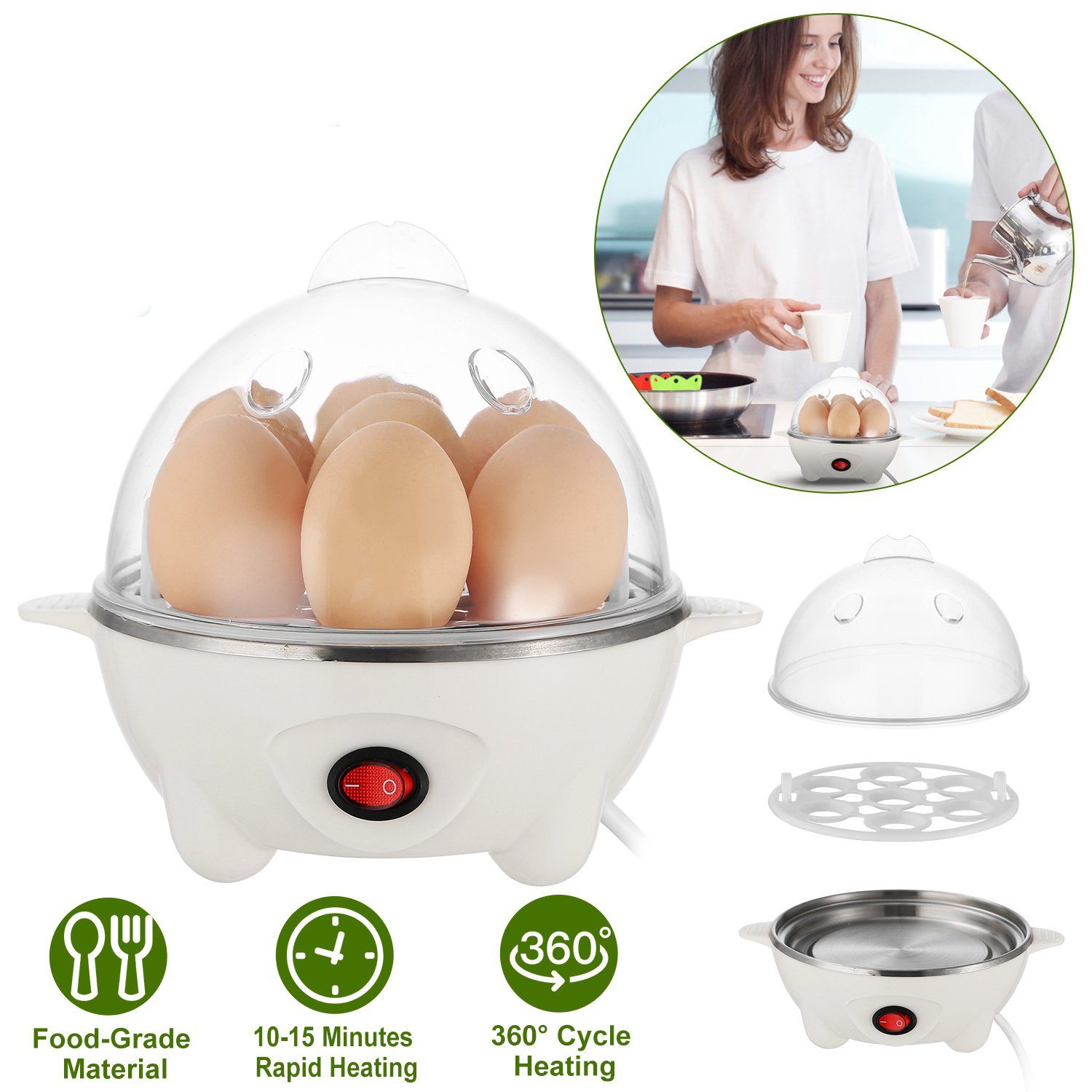 7 Capacity Electric Egg Cooker Kitchen & Dining Low stock refund_fee:1200 Warranty