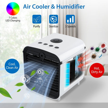 7-Color Change Portable Mini Air Conditioner Cooling Fan Household Appliances Low stock refund_fee:1800 Warranty