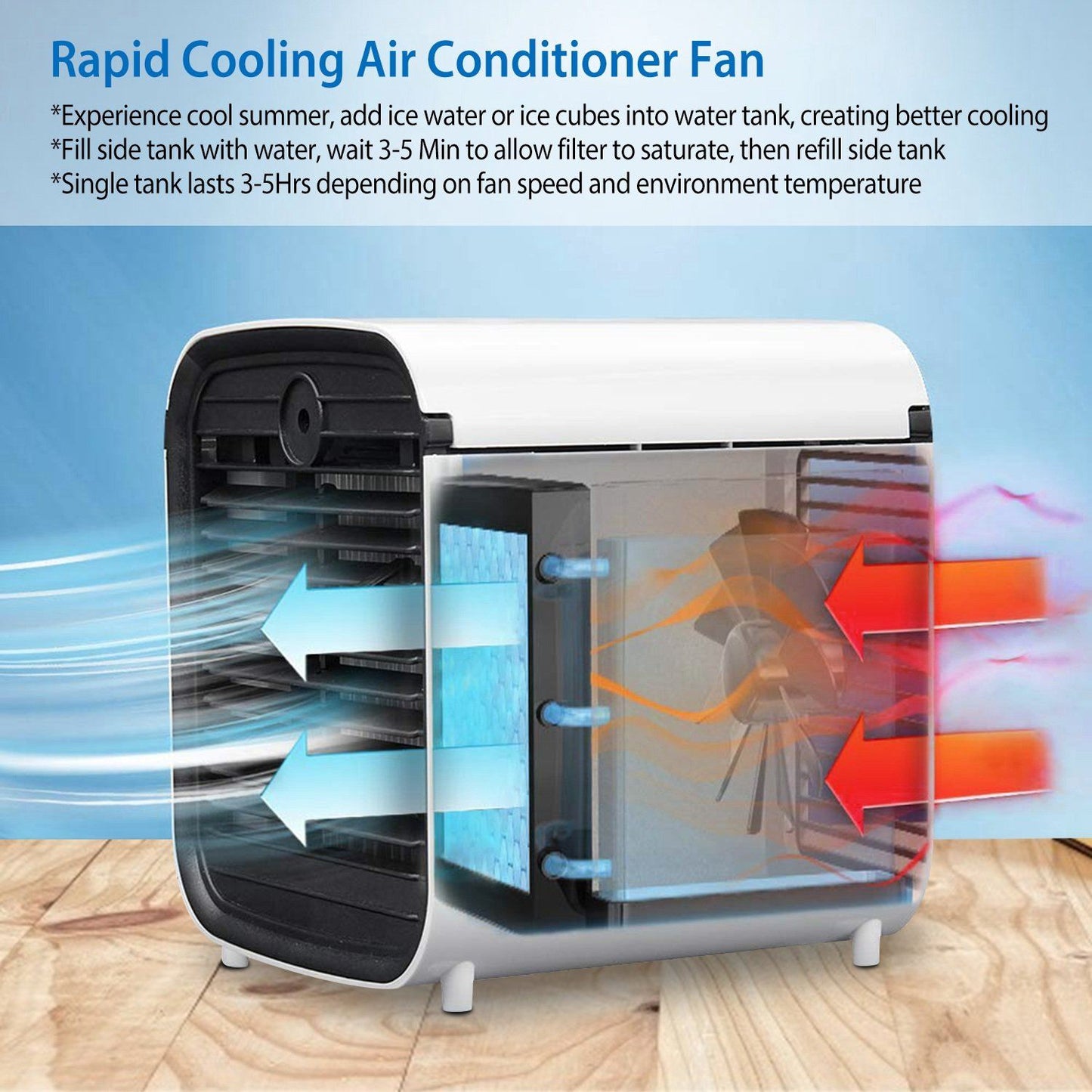 7-Color Change Portable Mini Air Conditioner Cooling Fan Household Appliances Low stock refund_fee:1800 Warranty