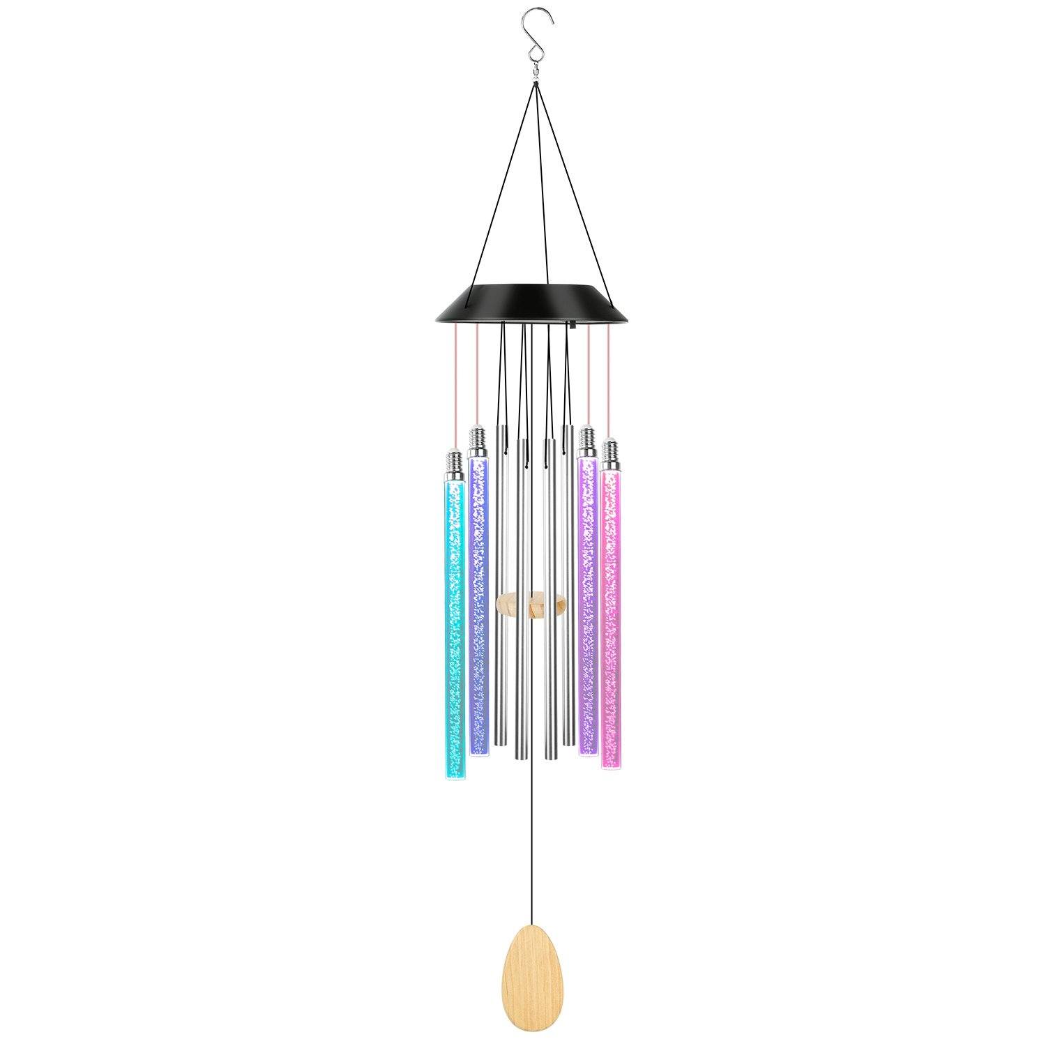 7 Color Changing Solar Wind Chime Lights __stock:50 Outdoor Lighting refund_fee:1200 Warranty