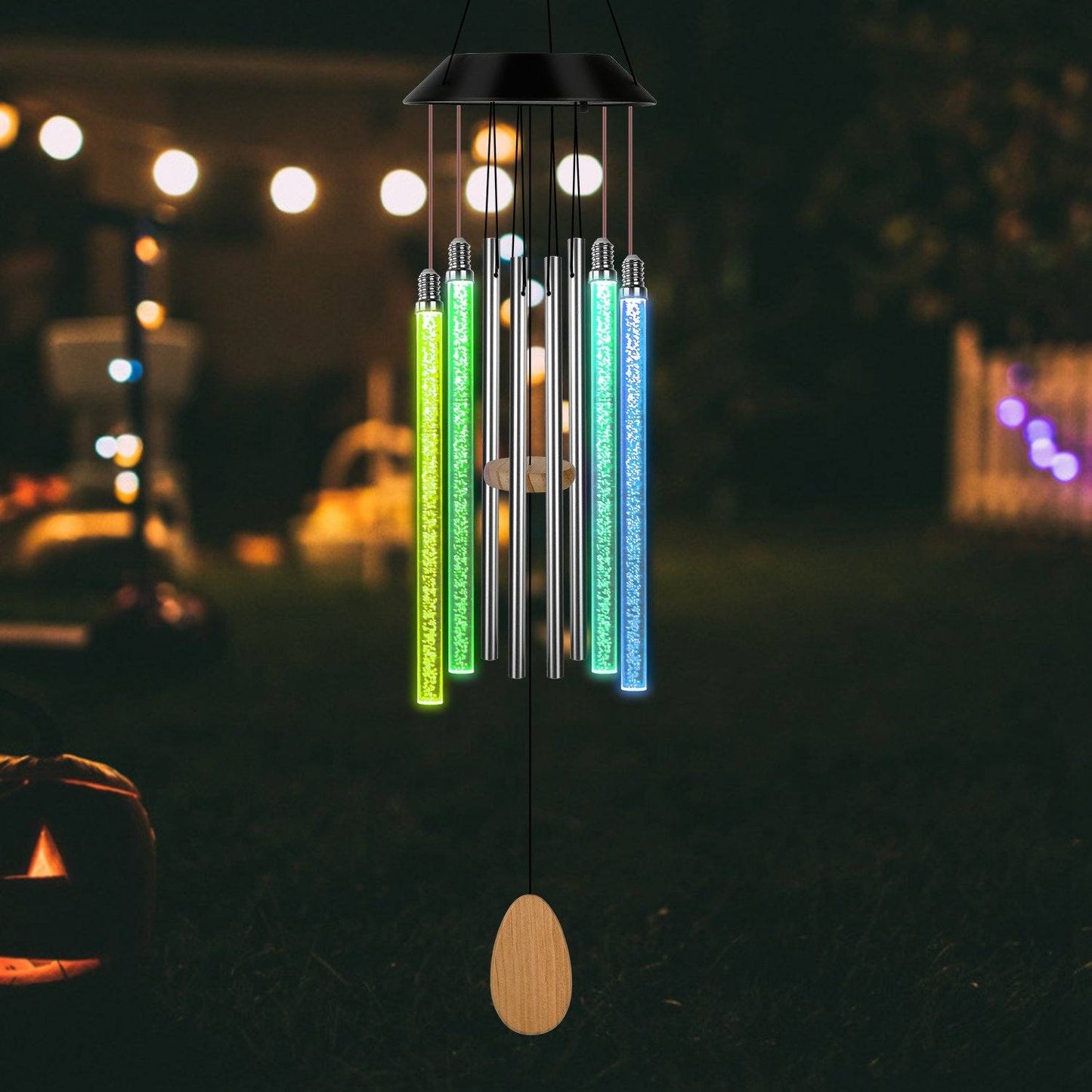 7 Color Changing Solar Wind Chime Lights __stock:50 Outdoor Lighting refund_fee:1200 Warranty