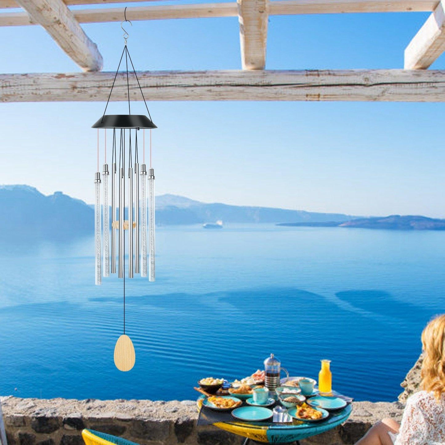 7 Color Changing Solar Wind Chime Lights __stock:50 Outdoor Lighting refund_fee:1200 Warranty