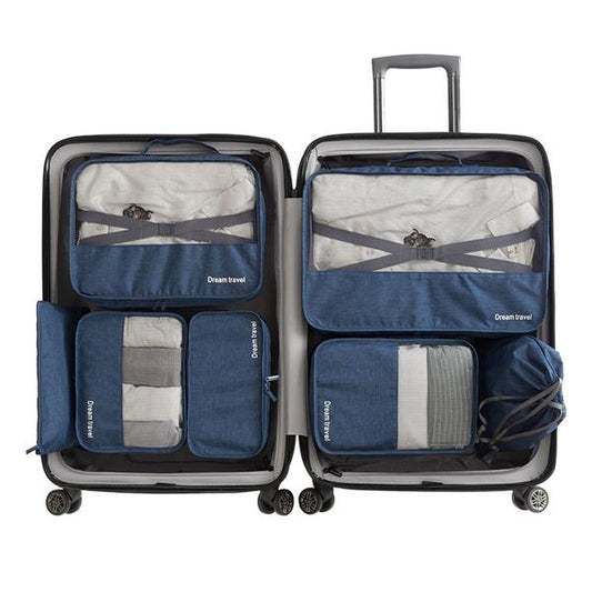 7-Pack: Travel Storage Bag Navy Blue __stock:100 Closet & Storage refund_fee:1200