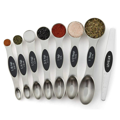 7-Piece: Double Sided Stackable Magnetic Measuring Spoons Set with Leveler Kitchen & Dining refund_fee:1200