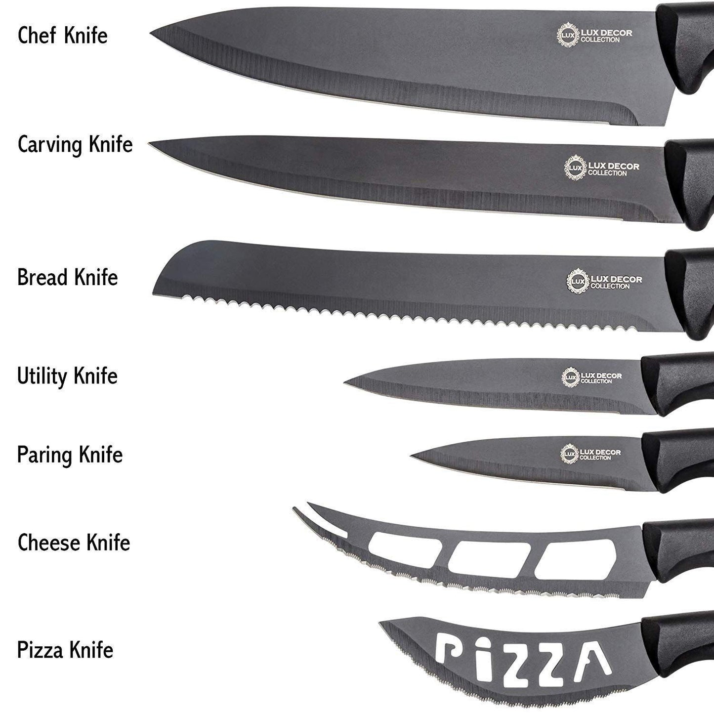 7-Piece Set: Chef Knife, Bread, Carving, Utility, Pairing, Cheese, Pizza __stock:500 Kitchen & Dining refund_fee:1200