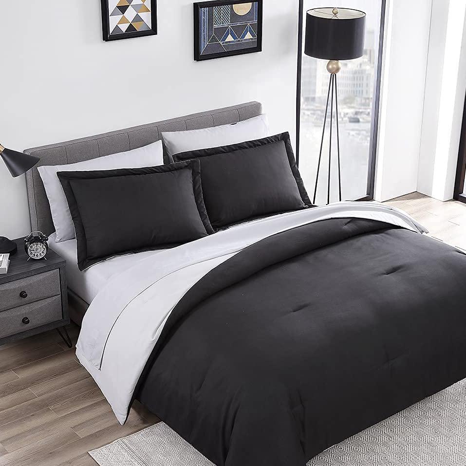 7-Piece Set: Chestnut Reversible Bed in a Bag Bedding Collection Black/Gray __label2:BOGO 30% OFF __stock:300 Bedding refund_fee:1800