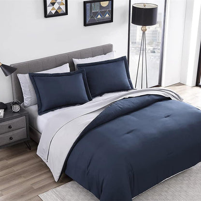 7-Piece Set: Chestnut Reversible Bed in a Bag Bedding Collection Navy/Gray __label2:BOGO 30% OFF __stock:300 Bedding refund_fee:1800