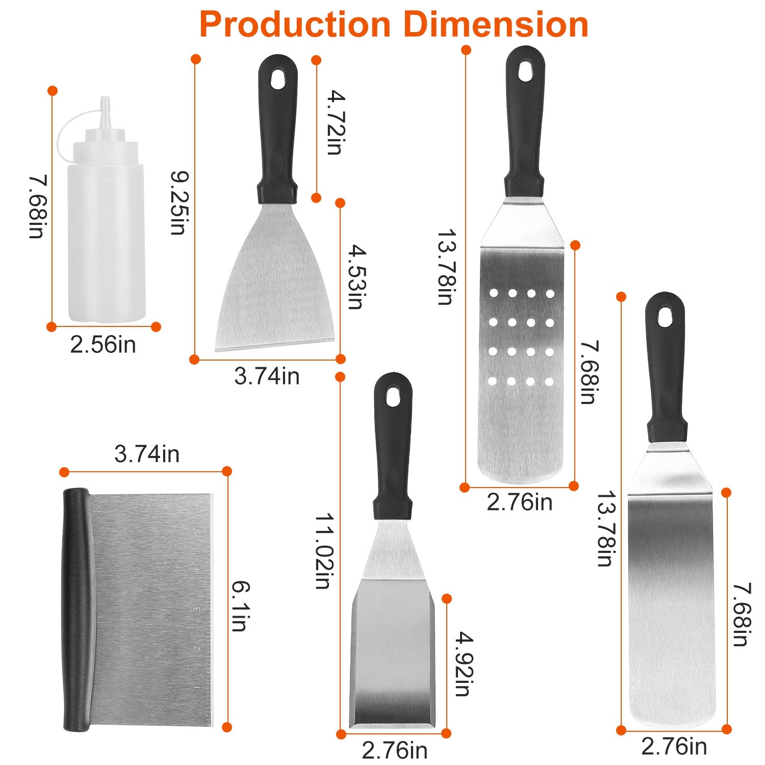 7-Piece Set: Stainless Steel BBQ Grilling Utensil Tools __stock:50 Kitchen & Dining refund_fee:1200