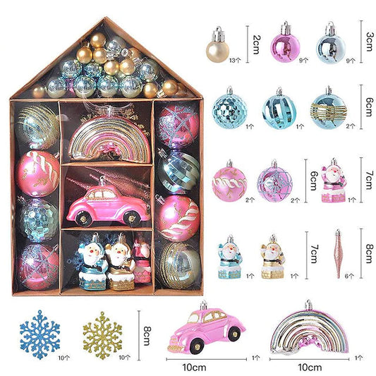 70-Pieces Set: Christmas Tree Decorations Christmas Ball Pink __stock:200 Holiday Decor & Apparel refund_fee:1200