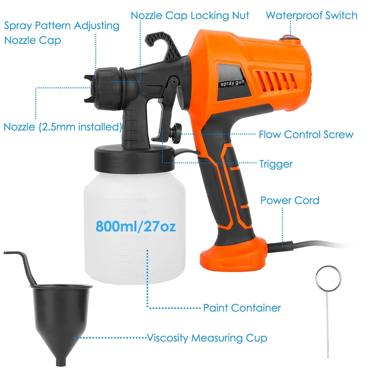 700W Electric Paint Sprayer Handheld HVLP Spray Painter __stock:100 Home Improvement refund_fee:1800 Warranty