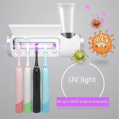 UV Toothbrush Holder(5 Toothbrushes Holding and Four Stickers Included) bathroom