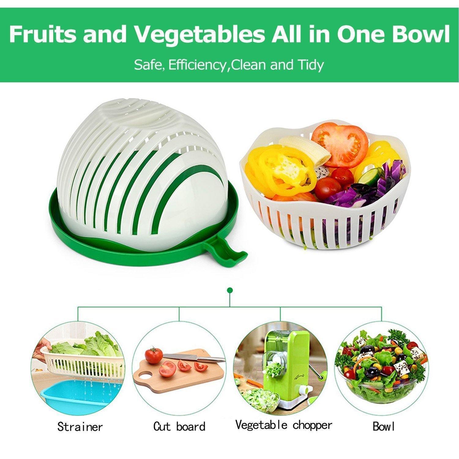 Upgraded Salad Cutter Bowl, Green kitchen Kitchen & Dining