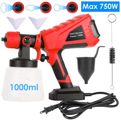 750W Electric Paint Sprayer Handheld with 3 Spray Patterns __stock:100 Home Improvement refund_fee:1800 Warranty