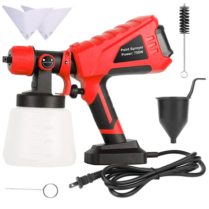 750W Electric Paint Sprayer Handheld with 3 Spray Patterns __stock:100 Home Improvement refund_fee:1800 Warranty