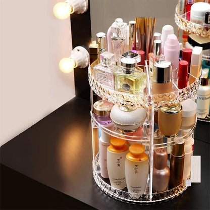 360° Rotating Crystal Cosmetic Storage Box Closet & Storage storage