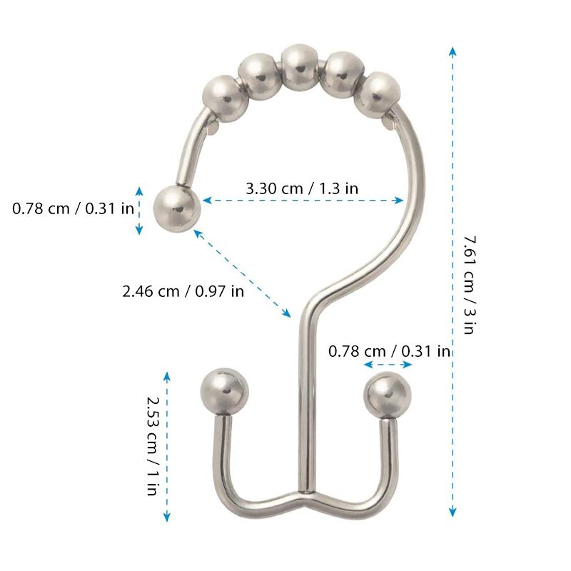 Stainless Steel Shower Curtain Hook bathroom