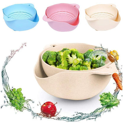 Double-layer Rotating Drain Basket kitchen Kitchen & Dining