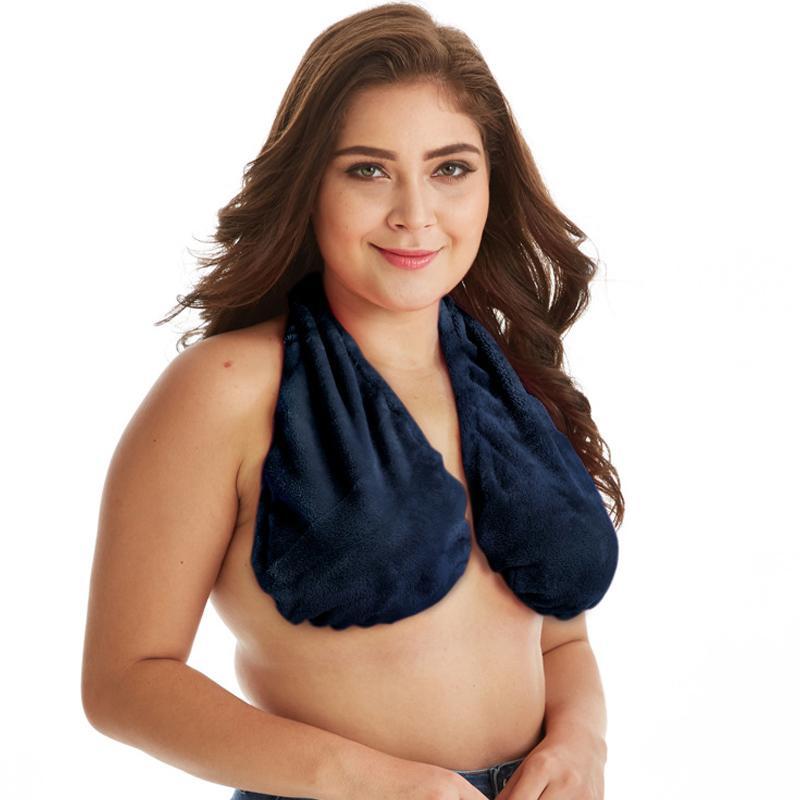 Comfortable Towel Bra blue bathroom