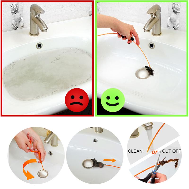 Upgraded Drain Clog Remover Kit bathroom cleaning