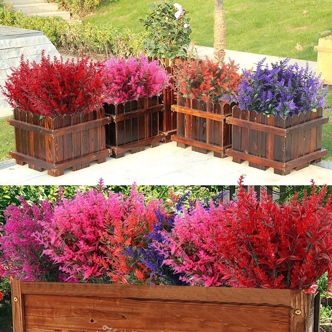 8 Bundles Artificial Lavender Plastic Flower Decorations __stock:100 Furniture and Décor refund_fee:800